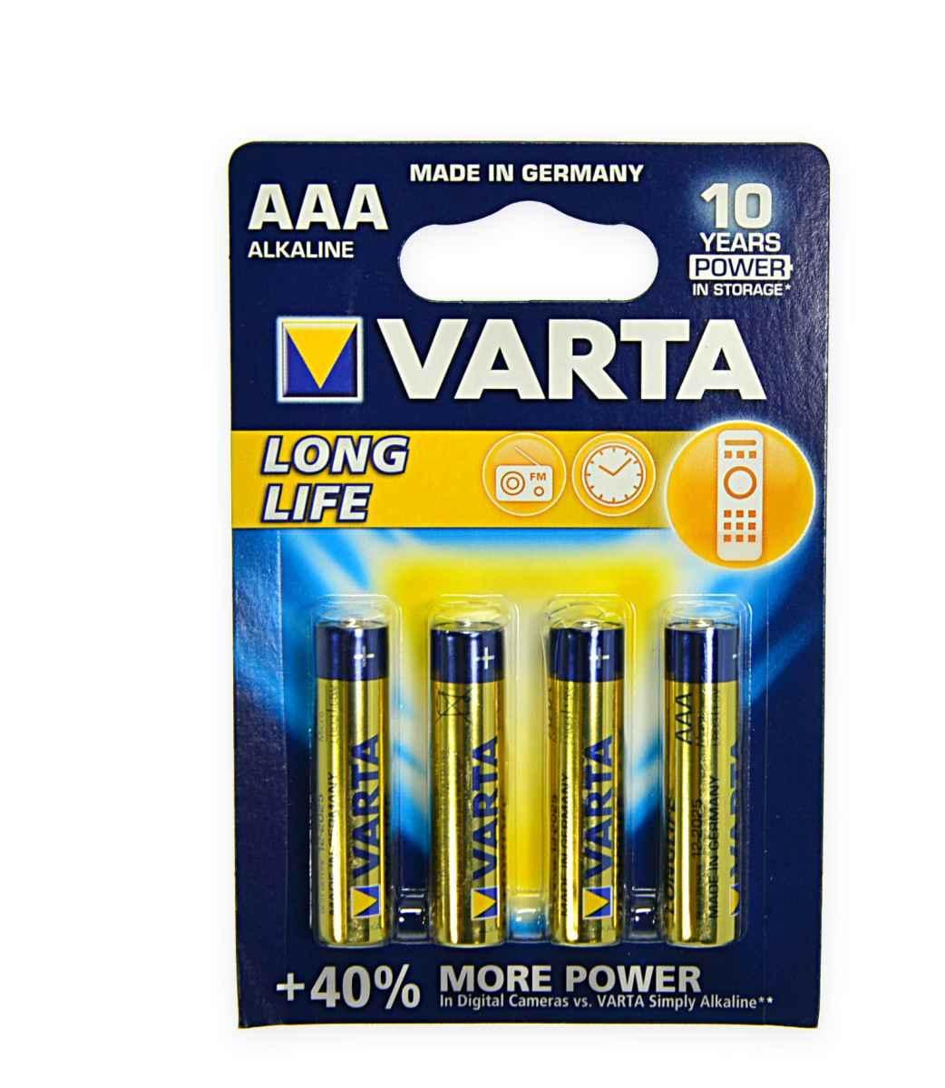 VARTA Batterie Varta ministilo (AAA) alcaline longlife 4 pezzi